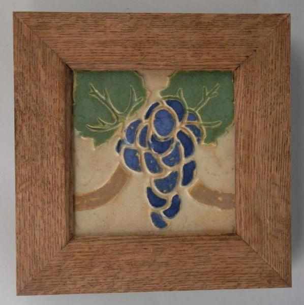 Appraisal: Grueby Tile in Arts Crafts Frame Condition Excellent Size Framed