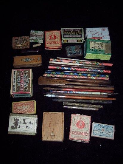 Appraisal: A quantity of pens pencils nibs etc many in original