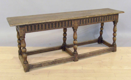 Appraisal: Jacobean style bench h w d