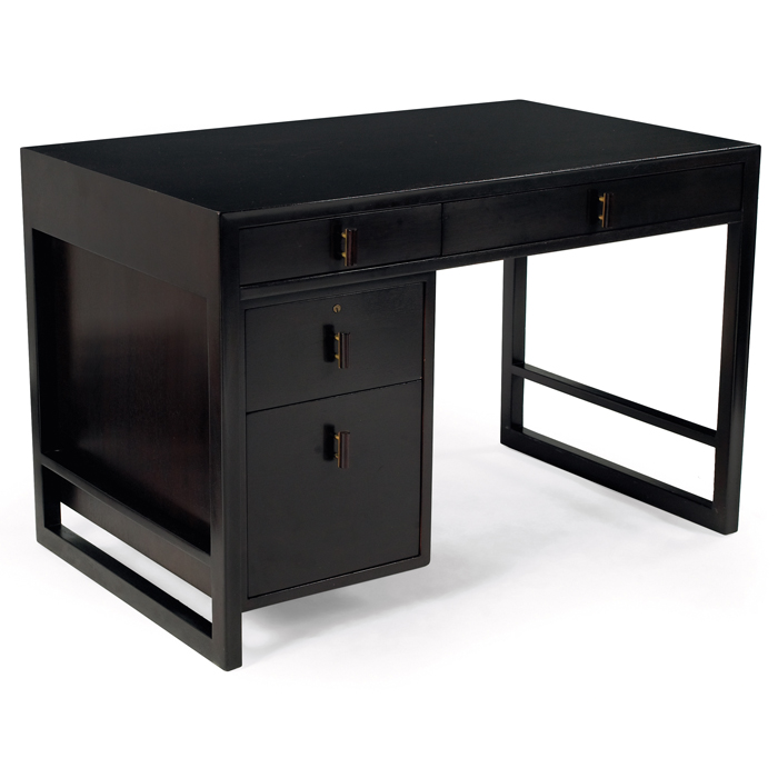 Appraisal: Edward Wormley desk by Dunbar dark stained wood rectangular top