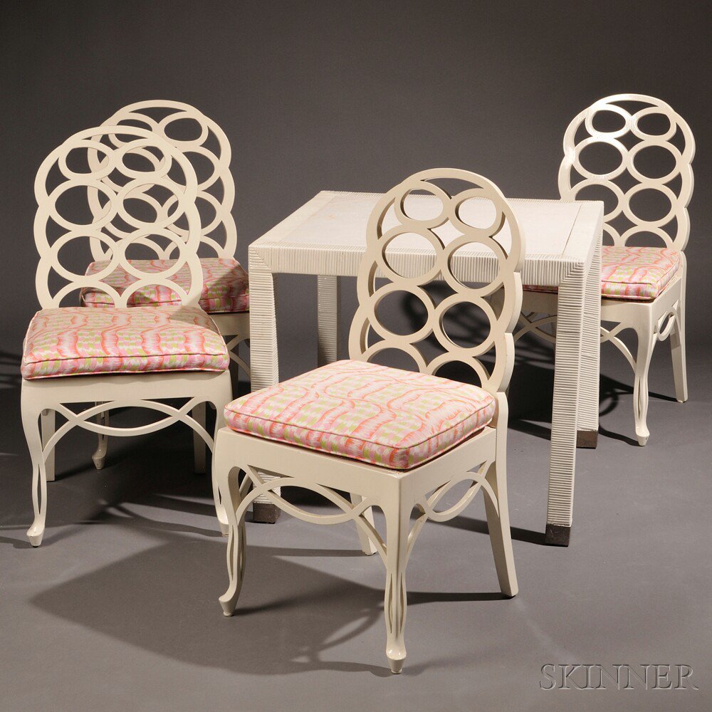 Appraisal: Four Loop Chairs after Frances Elkins - and a Card