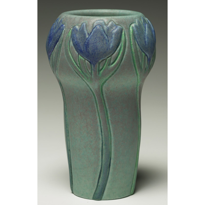 Appraisal: Fine and early Van Briggle vase ca an exceptional multi-colored