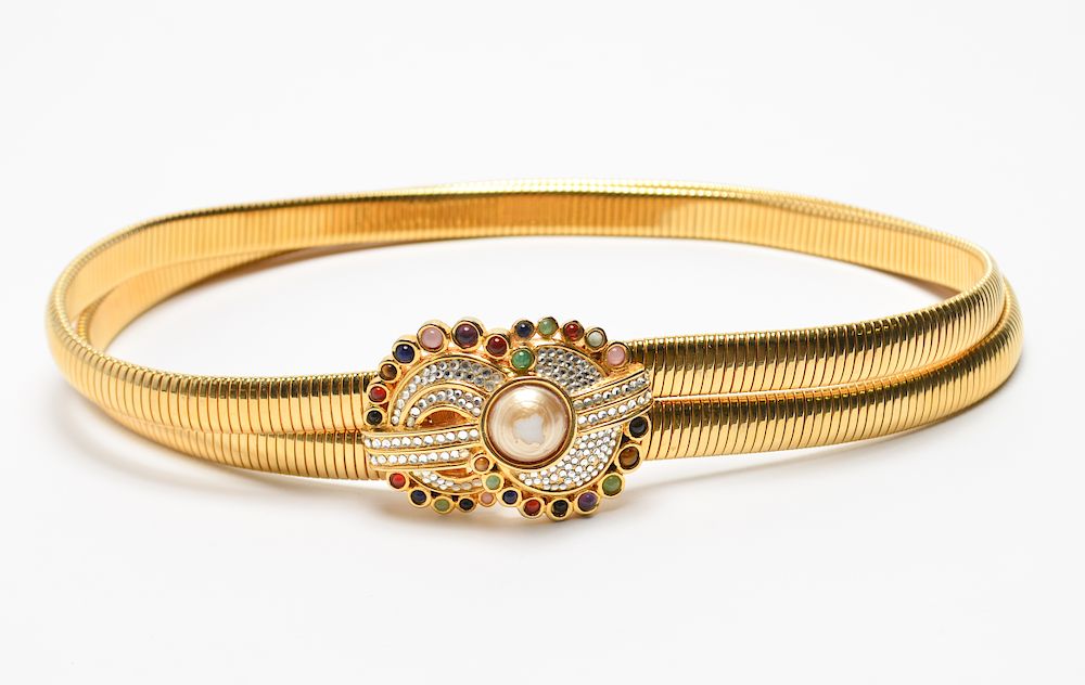 Appraisal: Judith Leiber Gold-Tone Faux-Stones Belt Judith Leiber ladies' gold-tone designer