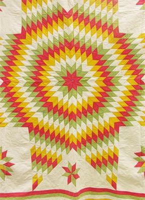 Appraisal: An American 'Sunburst' cotton quilt x in x cm