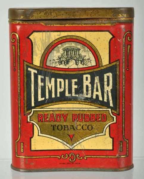 Appraisal: Temple Bar Double Concave Vertical Pocket Tin Description Very good