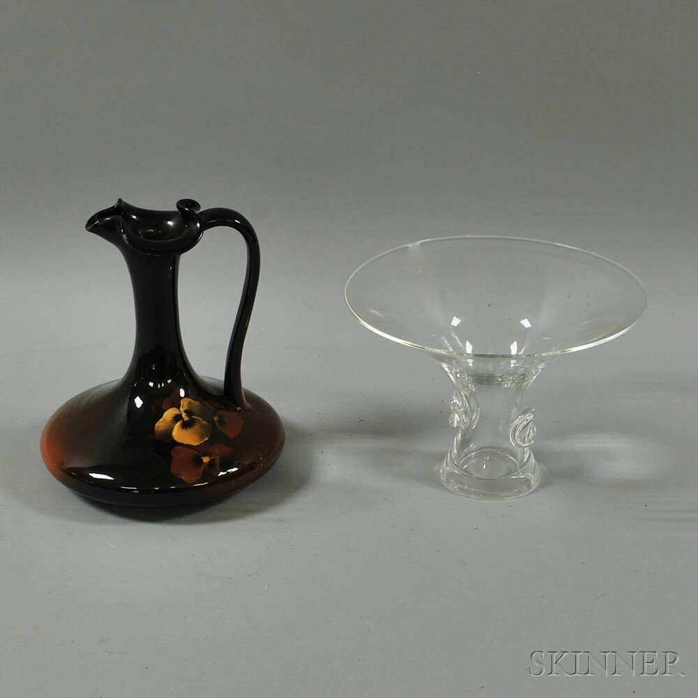 Appraisal: Steuben Footed Bowl and Louwelsa Weller Pansy Ewer th century