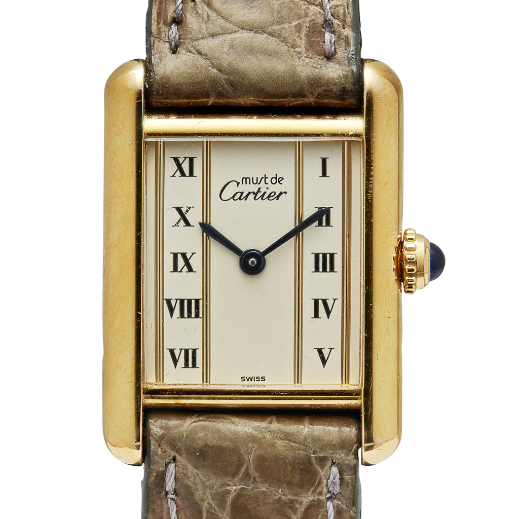 Appraisal: MUST de CARTIER - A lady's silver gilt cased wrist