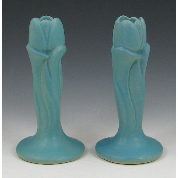 Appraisal: Van Briggle Candleholders Pair - Mint Van Briggle candleholders pair