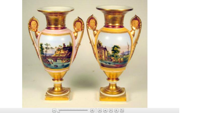 Appraisal: Pair of Paris Porcelain urnslate th century