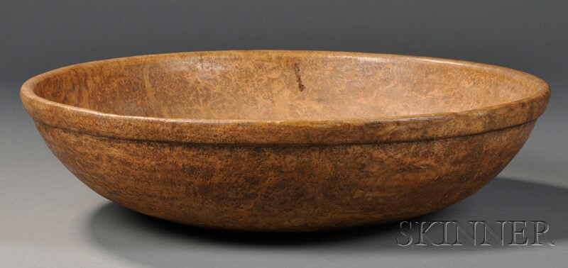 Appraisal: Turned Burl Bowl America early th century large shallow bowl