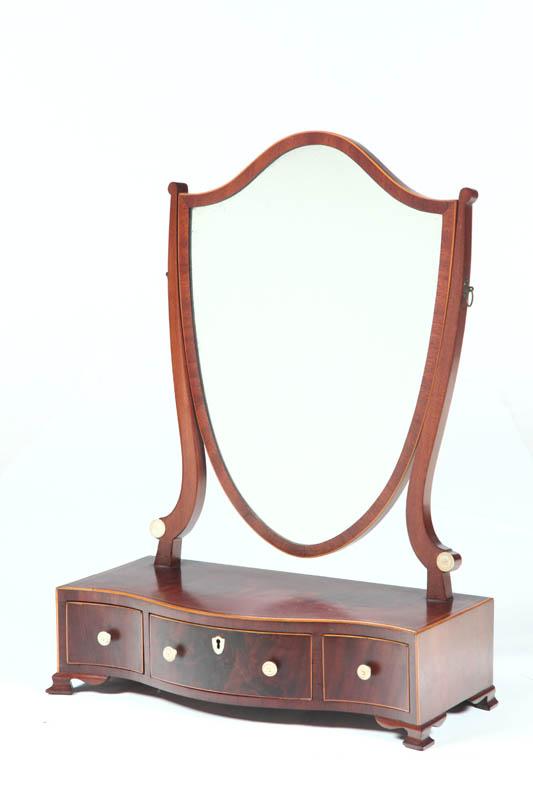 Appraisal: INLAID FEDERAL SHAVING MIRROR Probably American early th century mahogany