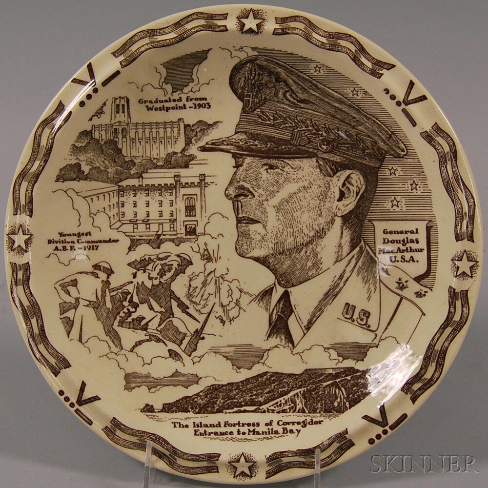 Appraisal: Vernon Kilns General Douglas McArthur Plate Camp Roberts California dia