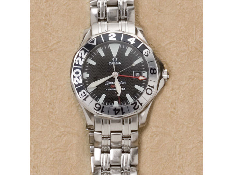 Appraisal: OMEGA SEAMASTER GMT chronometer stainless steel with black dial and