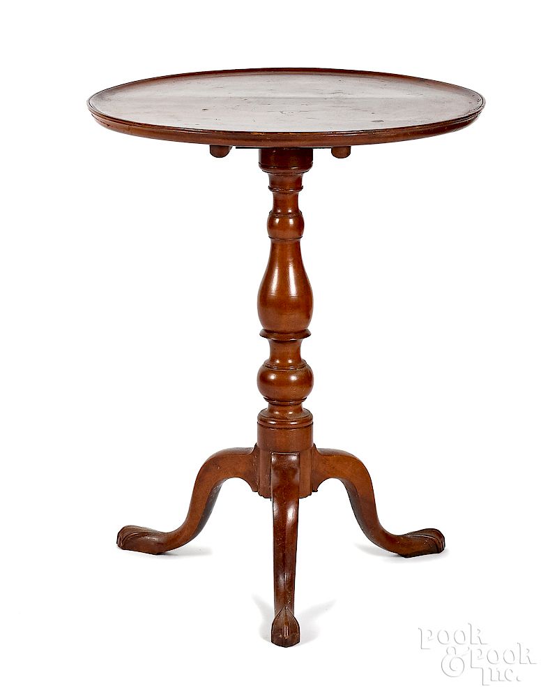 Appraisal: New England Queen Anne cherry candlestand Exclusive on Bidsquare New