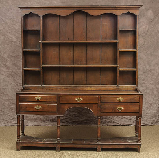 Appraisal: George III Oak Welsh Dresser Circa - In two parts