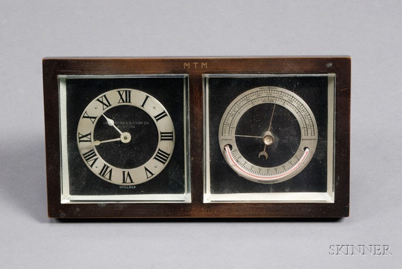 Appraisal: Chelsea Desk Timepiece and Barometer Retailed by Abercrombie Fitch early