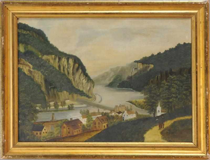 Appraisal: AMERICAN SCHOOL HARPER'S FERRY Oil on canvas x in sight