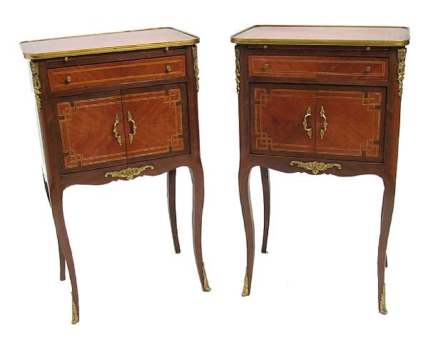 Appraisal: A pair of Louis XV style night stands height in