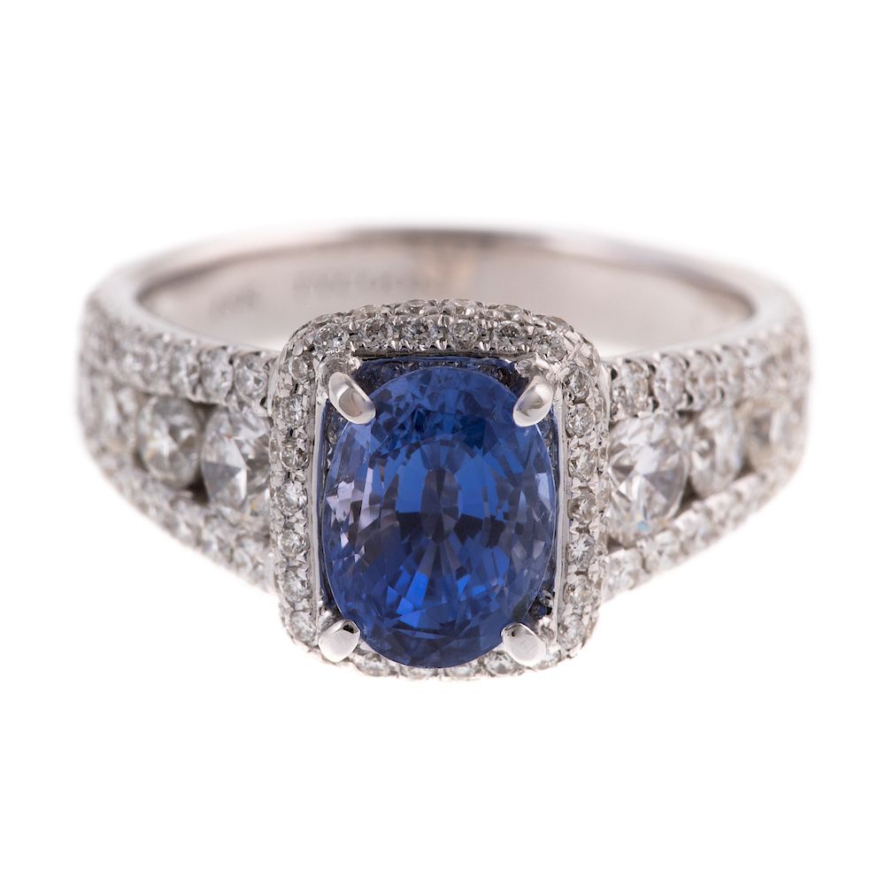 Appraisal: A Unheated Color Changing Sapphire Diamond Ring K white gold