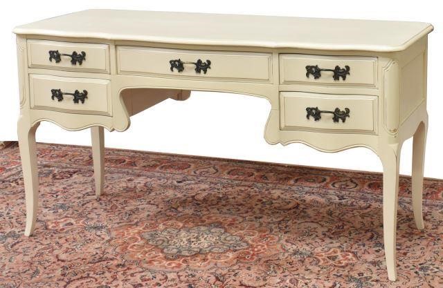 Appraisal: Louis XV style painted writing desk th c having shaped