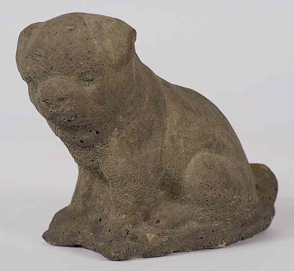 Appraisal: Cement Pug American a cement sculpture of a pug dog