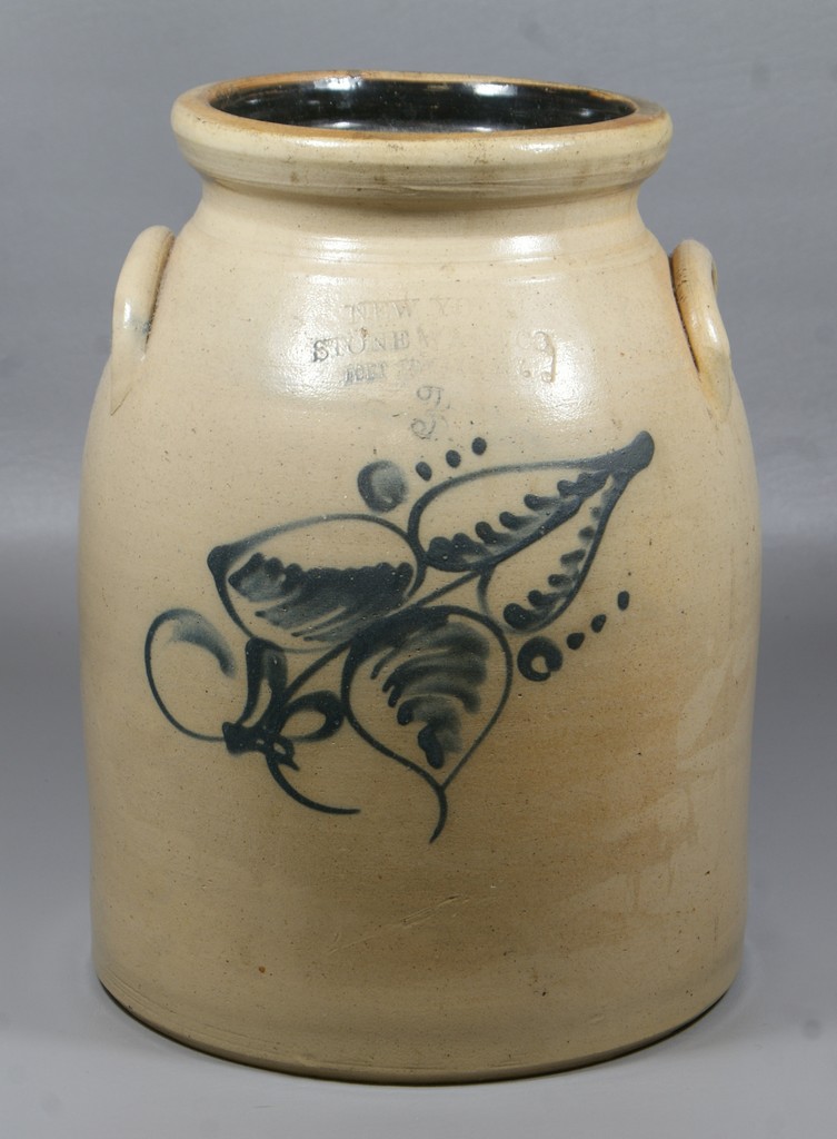 Appraisal: New York Stoneware Co Fort Edward NY gallon stoneware crock