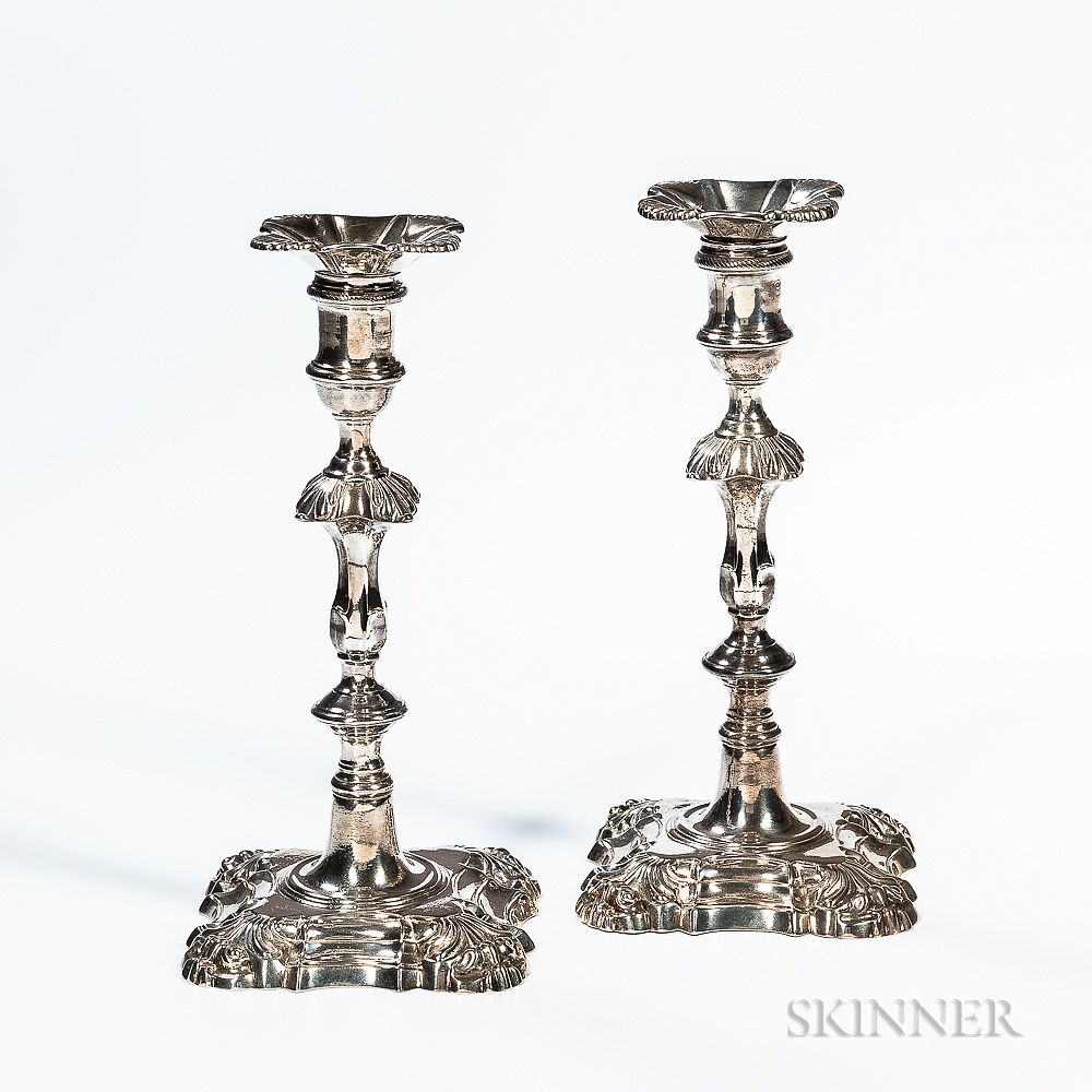 Appraisal: Pair of George III Sterling Silver Candlesticks Pair of George