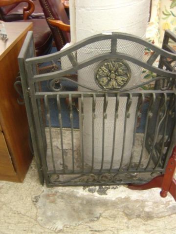 Appraisal: IRON FIRE PLACE SCREEN