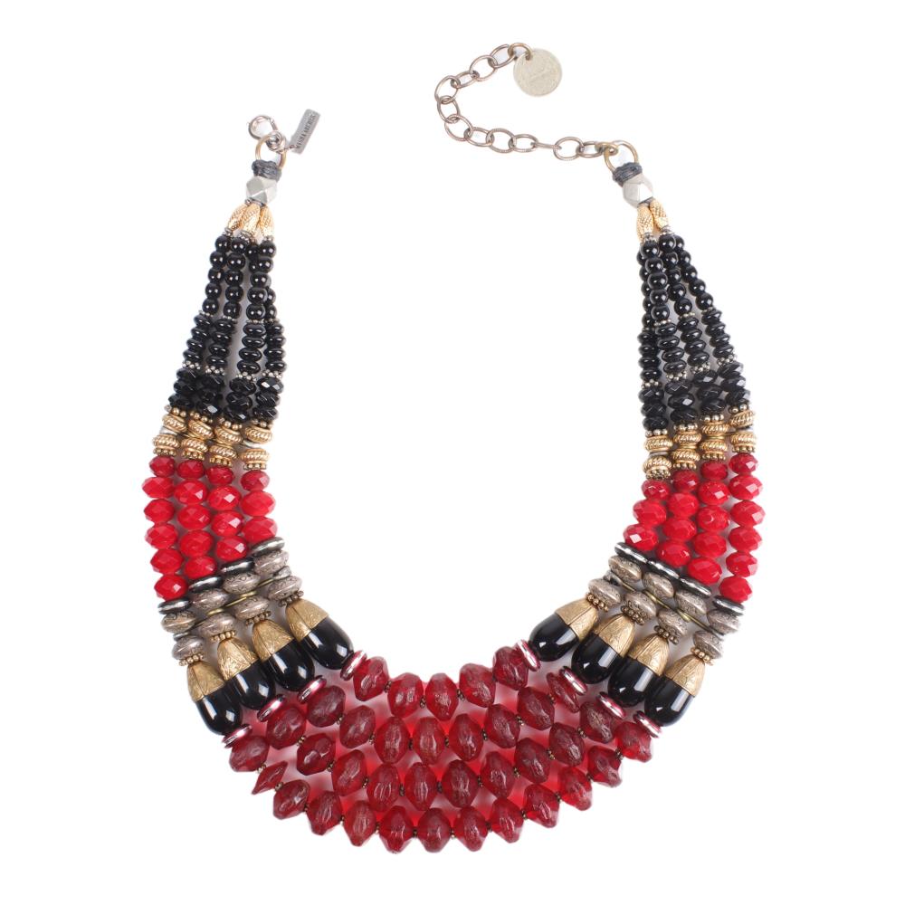 Appraisal: Masha Archer Egyptian style designer -strand collar necklace with graduated