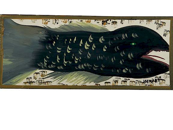 Appraisal: Outsider Art Mose Tolliver Fish Tolliver Mose Fish Paint on