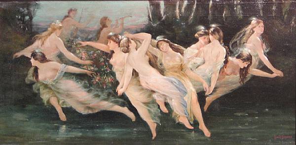 Appraisal: Louis Frederick Berneker American - Dancing Nymphs signed 'Louis F