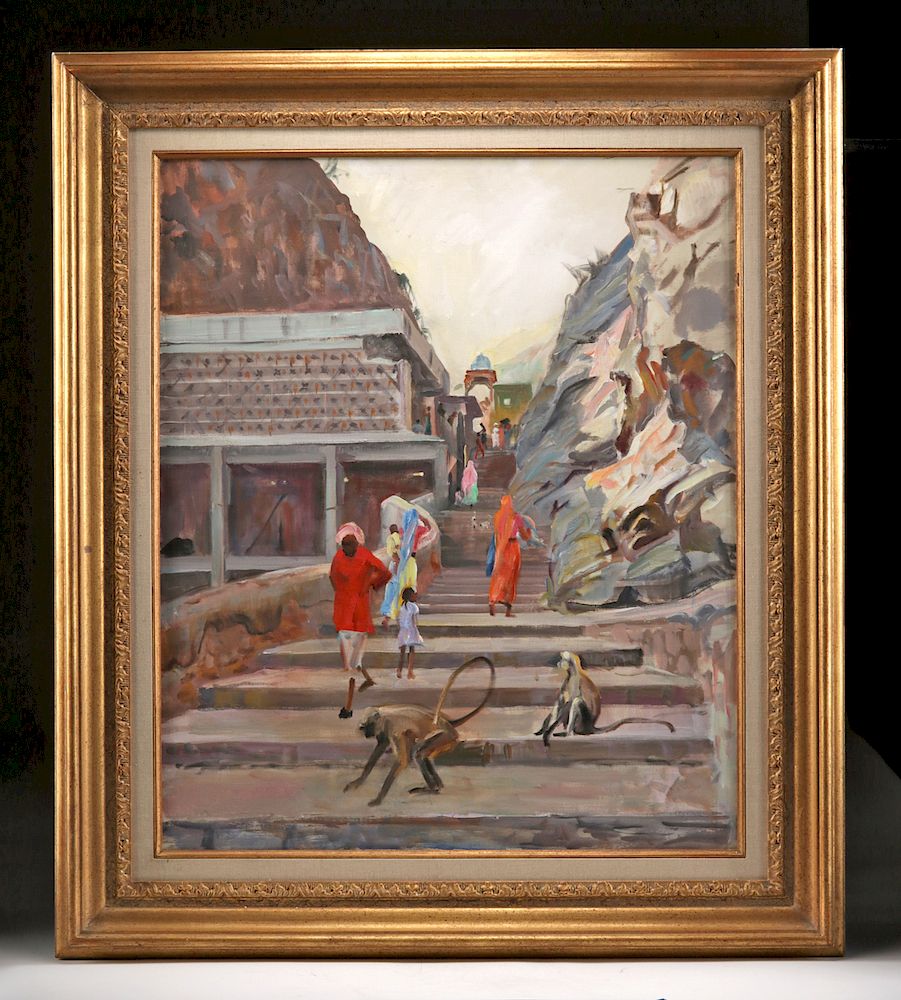 Appraisal: William Draper Painting - India Monkeys s William Franklin Draper