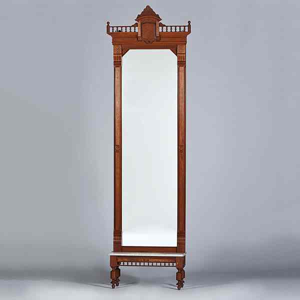 Appraisal: Aesthetic Movement Pier Mirror American ca - s An Aesthetic