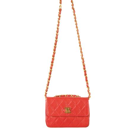 Appraisal: Chanel Red Quilted Napa Mini Bag Estimate -