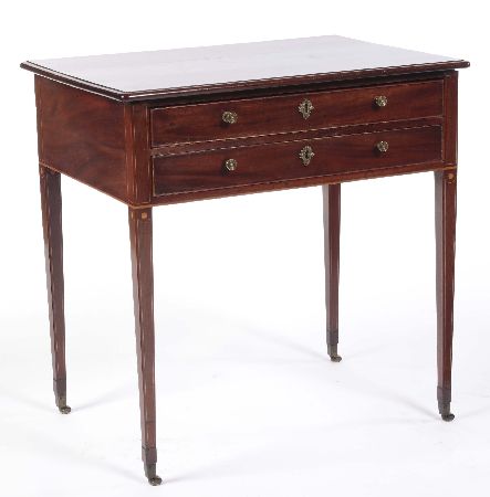 Appraisal: A George IV mahogany and inlaid side table the boxwood