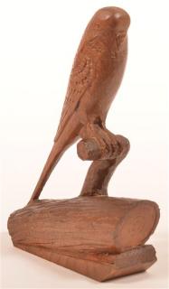 Appraisal: Vintage Folk Art Wood Carving of a Parakeet Life size