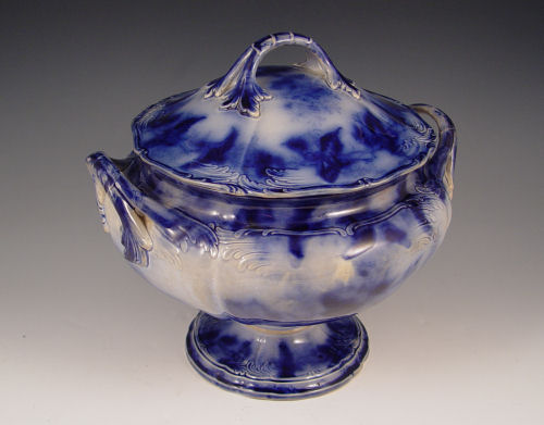 Appraisal: VILLEROY BOCH FLOW BLUE TUREEN IN THE ALTHEA PATTERN Footed