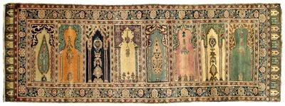 Appraisal: Kayseri runner finely woven central field with eight panels of