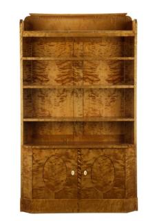 Appraisal: Art Deco Style Swedish Flame Birch Veneer Cabinet Continental th