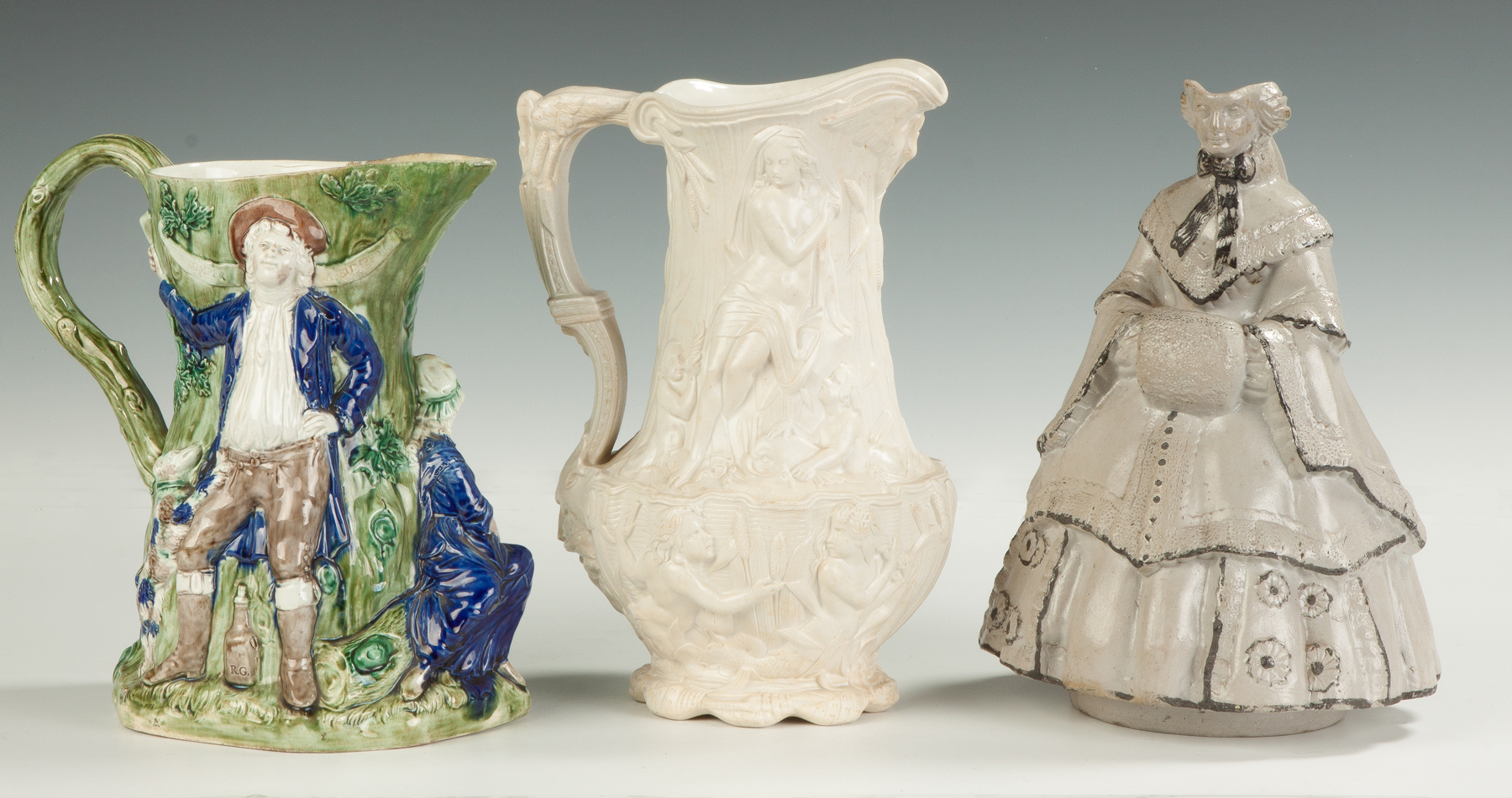 Appraisal: English Salt Glazed Pitcher th cent With mythological figures