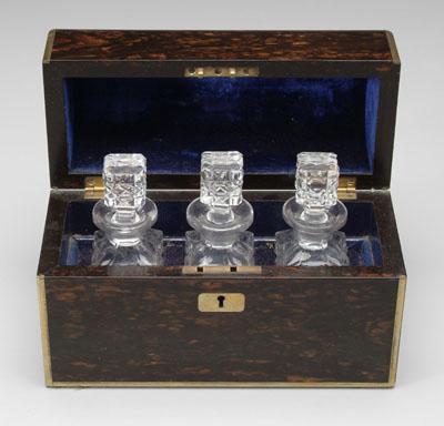 Appraisal: Perfume set three cut glass perfumes crosshatch design - in