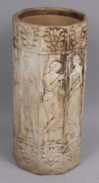 Appraisal: Weller umbrella stand having female figures x EST