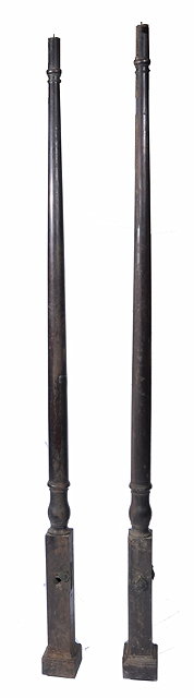 Appraisal: A PAIR OF GEORGE III MAHOGANY BED POSTS with tapering