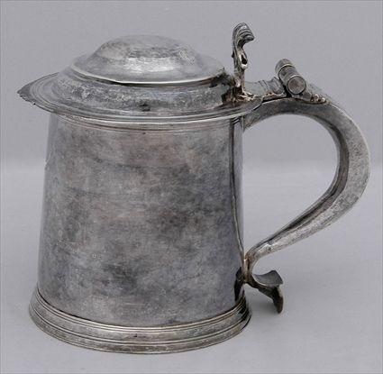 Appraisal: WILLIAM AND MARY SMALL SILVER TANKARD Timothy Ley London the