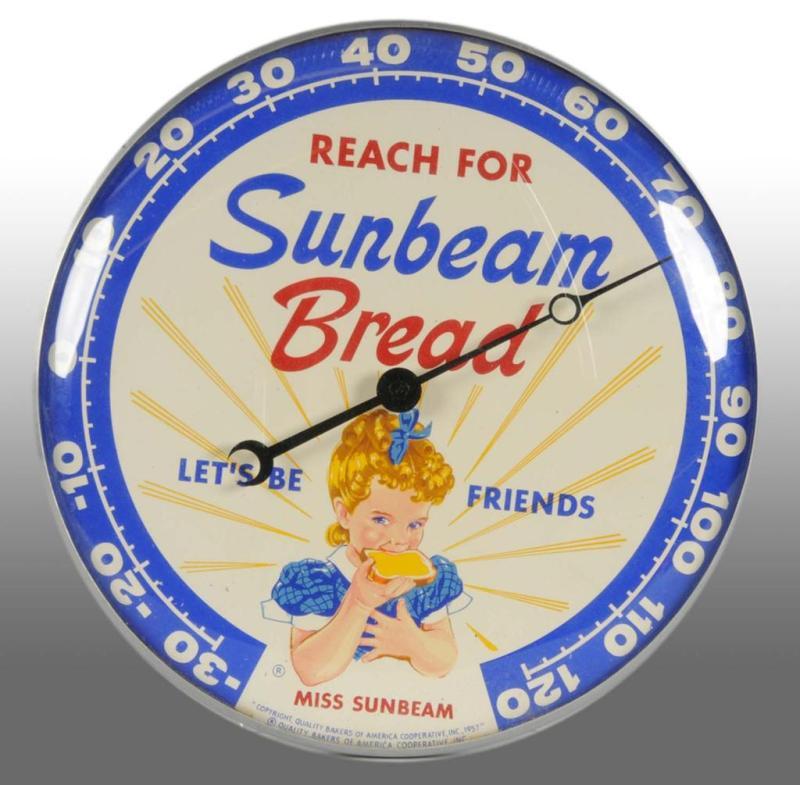 Appraisal: Sunbeam Bread Thermometer Description Only light soiling under glass Condition