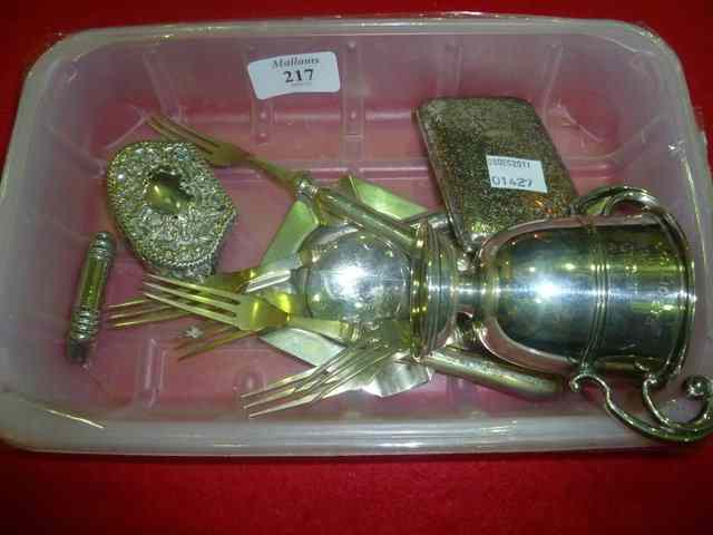 Appraisal: A SMALL QUANTITY OF MISCELLANEOUS SILVER and other wares including