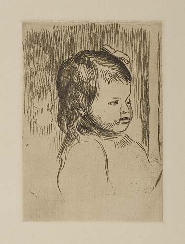 Appraisal: PIERRE-AUGUSTE RENOIR Buste d'enfant tourn a droite Soft-ground etching on