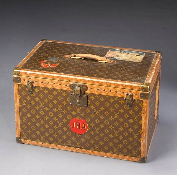 Appraisal: A Louis Vuitton hardcase suitcase early th century height in