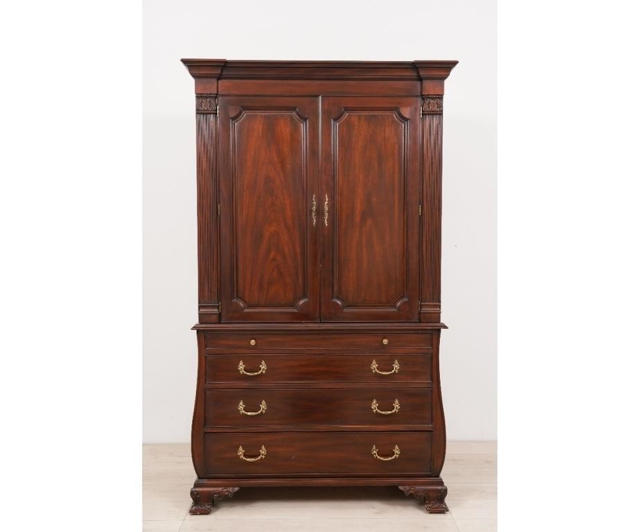 Appraisal: Henkel Harris Chippendale style mahogany entertainment cabinet h x l