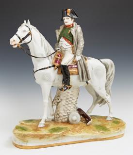 Appraisal: German Porcelain Figure of Napoleon on Horseback th c by